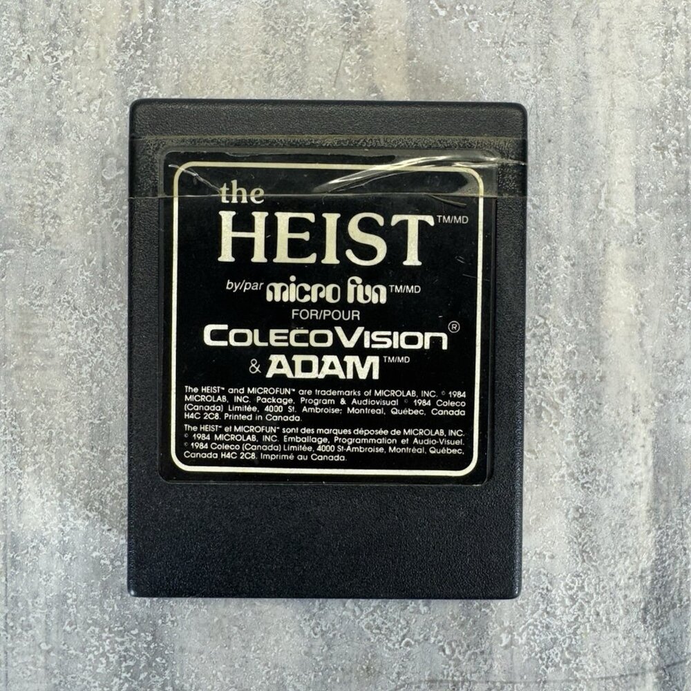 ColecoVision & Adam The Heist by Micro Fun Rare Cartridge 1984 1980's